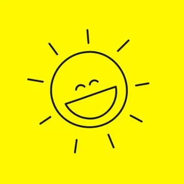 Laughing smiley sun Illustrazione stock