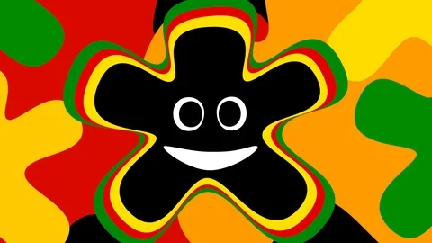 Laughing smiling physiognomy, face in dynamics against a colorful background Stock Footage 106087284