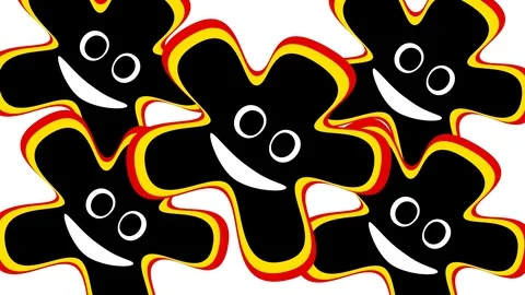 Laughing smiling rotating physiognomy, five spinning faces in dynamics Stock Footage 106260979