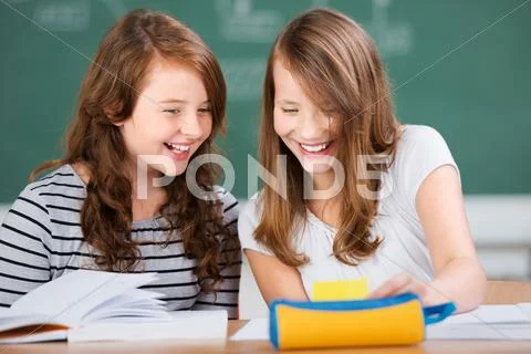 Laughing students Stock Photos