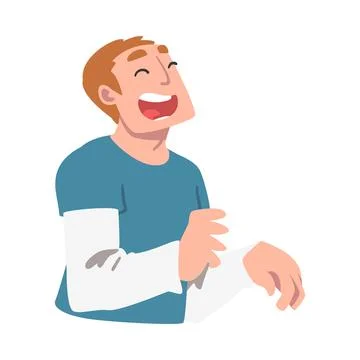 Laughing Young Man Having Fun, Portrait of Happy Guy Cartoon Vector Illustration Ilustración de archivo