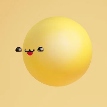 Laught emoticon in portrait angle view. Funny cute cat face with semisphere e Stock Illustration