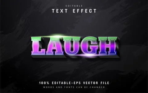 Laught text, gradient style text effect Stock Illustration