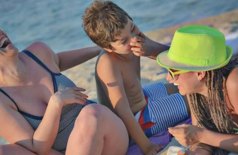 Laughter Laught Beach Stock Photos