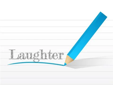 Laughter written on a white piece of notebook paper Stock Illustration