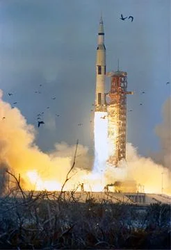 The launch of the Apollo 9 (Saturn V launch vehicle, SA-504), with astronau.. Foto stock