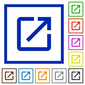 Launch application flat framed icons Stock Illustration