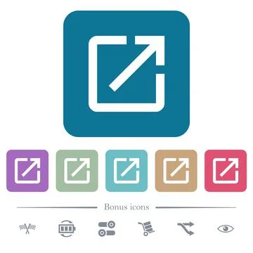 Launch application flat icons on color rounded square backgrounds Stock Illustration