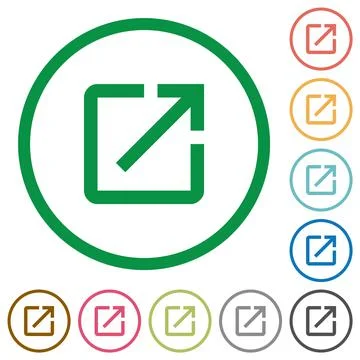 Launch application flat icons with outlines Stock Illustration