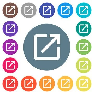 Launch application flat white icons on round color backgrounds 스톡 일러스트