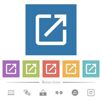 Launch application flat white icons in square backgrounds 스톡 일러스트