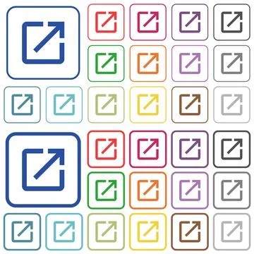 Launch application outlined flat color icons Stock-Illustration