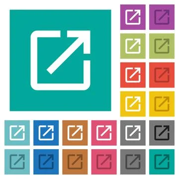 Launch application square flat multi colored icons Illustrazione stock