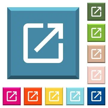 Launch application white icons on edged square buttons Stock-Illustration