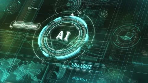 Launch of artificial and intelligence in the digital space. Stock Footage 255157799