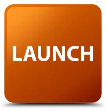 Launch brown square button Stock Illustration