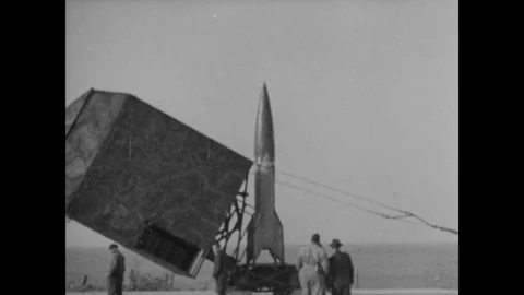 Launch of camoufalged V2 rocket Stock Footage 103385425