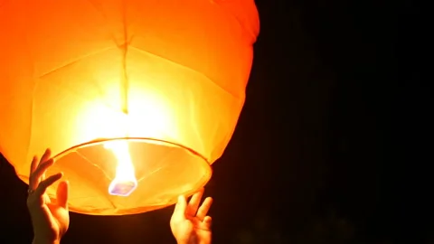 Launch Chinese lanterns Video stock 92799294