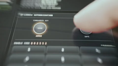 Launch Command Screen Shallow Focus Interface Stock Footage 336369354