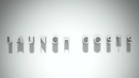 Launch costs 3D title animation with shadows on a white background Stock Footage 297855785