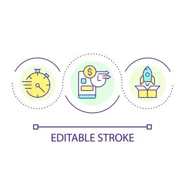Launch digital product quickly loop concept icon Illustration