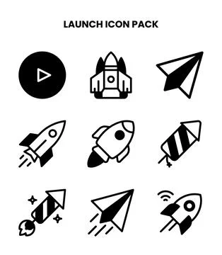 Launch DuoTone Collection Icons Pack 스톡 일러스트