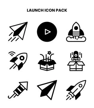 Launch DuoTone Scalable Icons Pack 스톡 일러스트