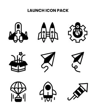 Launch DuoTone Set Icons Pack Ilustración de archivo