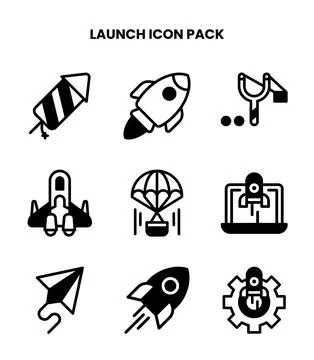 Launch DuoTone Vector Icons Pack 스톡 일러스트