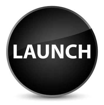 Launch elegant black round button Stock Illustration