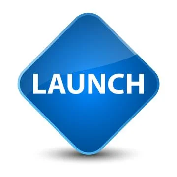 Launch elegant blue diamond button Stock Illustration