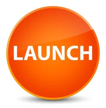 Launch elegant orange round button Stock Illustration