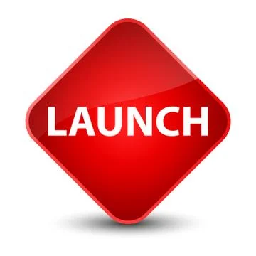 Launch elegant red diamond button Stock Illustration