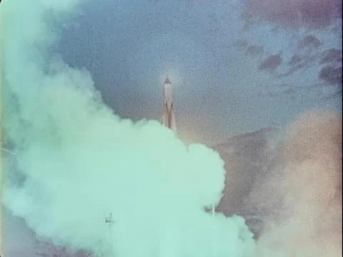Launch of the first Earth satellite Sputnik 1 Stock Photos
