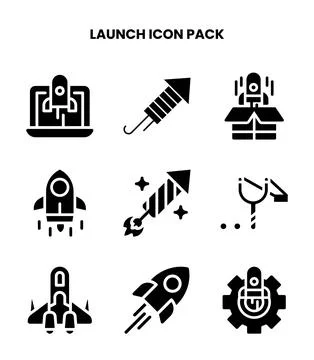 Launch Glyph Icons Pack Stock-Illustration