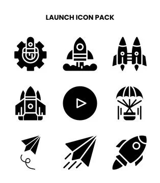Launch Glyph UI Icons Pack Ilustración de archivo