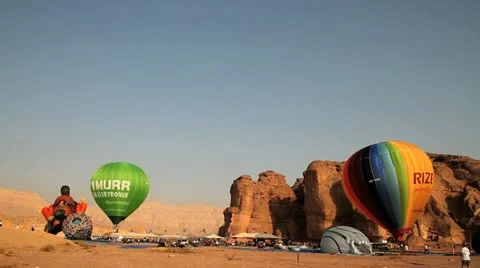 Launch a green ballon Stock Footage 12584847