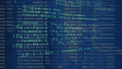 On launch green code scrolling over center silhouette shifting through routines Stock Footage 329928994