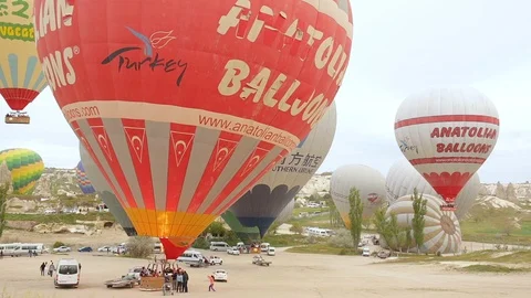 Launch Of Hot Air Balloon Video stock 123693293