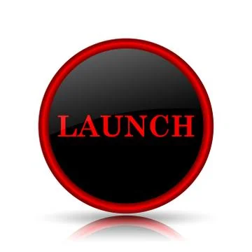 Launch icon. Internet button on white background.. Stock Illustration