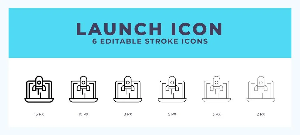 Launch icon in thin line. Bold line. Regular line. Editable stroke. Stock Illustration