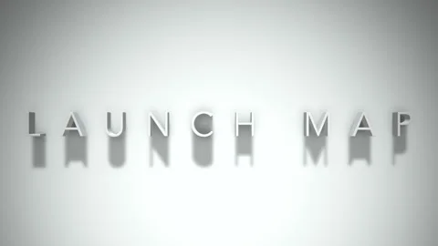 Launch Map 3D title animation with shadows on a white background Stock Footage 296624523