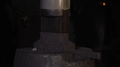 Launch of mechanical press for forging metal Stock Footage 106863802