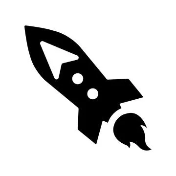 Launch, missile, startup icon. Black vector vector graphics. Stock Illustration