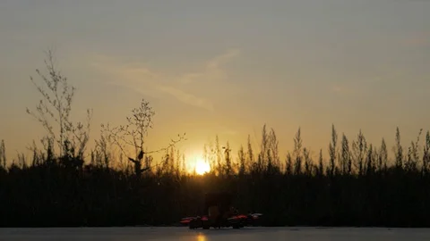 Launch moment of a racing fpv drone in slow motion Stock Footage 127590313