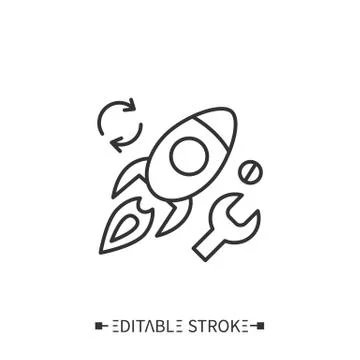 Launch optimization icon. Editable illustration Illustrazione stock