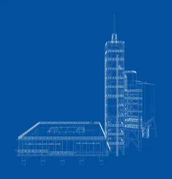 Launch pad whithout Space Rocket. Vector Stock Illustration