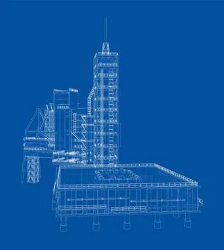 Launch pad whithout Space Rocket. Vector Stock Illustration