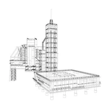 Launch pad whithout Space Rocket Stock Illustration