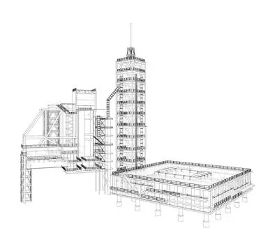 Launch pad whithout Space Rocket Stock Illustration